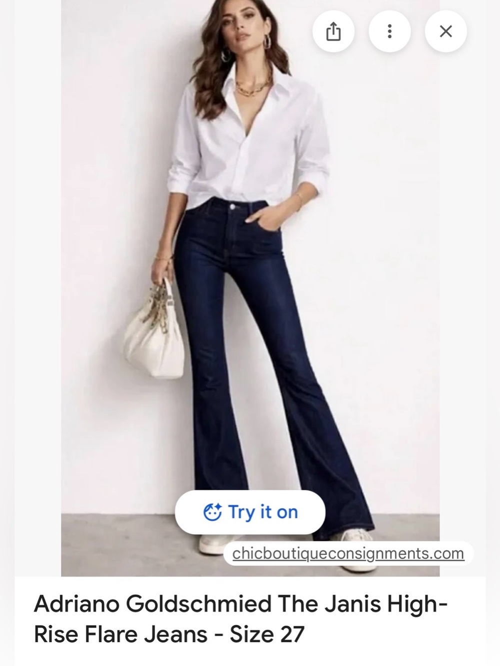 Vintage Adriano Goldschmied Women's Dark Blue - The Janis High-Rise Jean